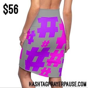 #PrayerPause Gray Spring Women's Pencil Skirt